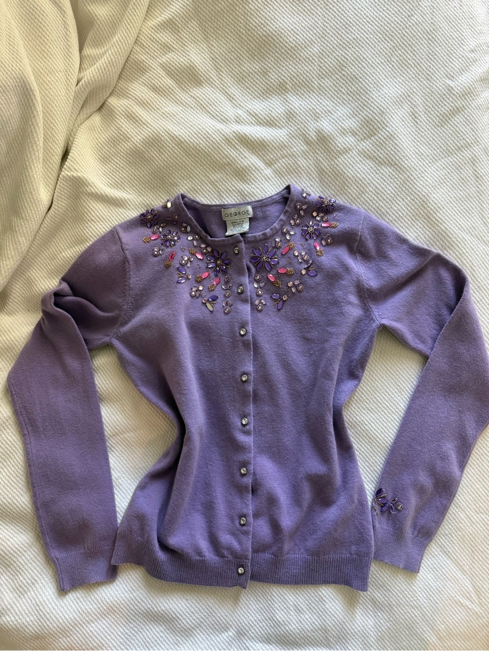 George Lavender Embellished Women's Cardigan